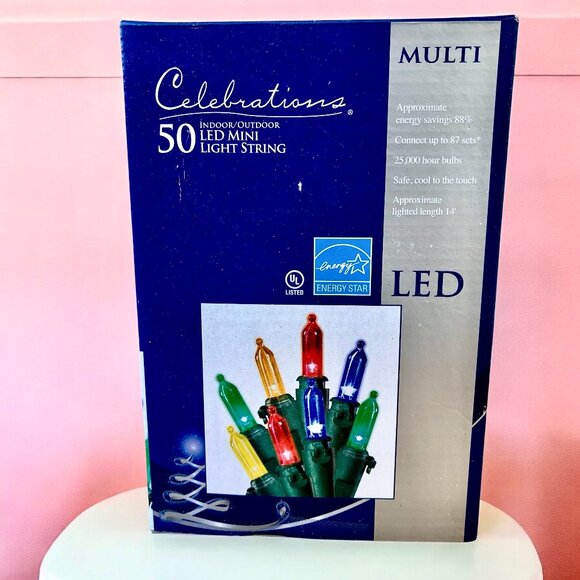 Celebrations LED 50 Multi Color Mini Lights 14 ft length Ace Hardware Box - Picture 5 of 8